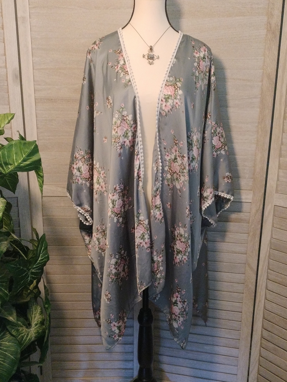 ⚜️  Cotton BLEU By Nu Label Boho Floral Kimono - Size L